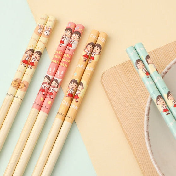 Cartoon Bamboo Chopsticks - Chibi Maruko-chan (1set)