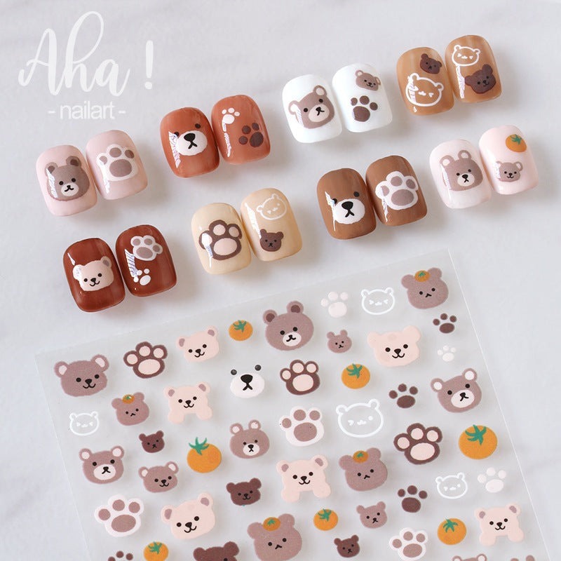 Aha! Nailart Stickers (1 sheet) - 016 Bear