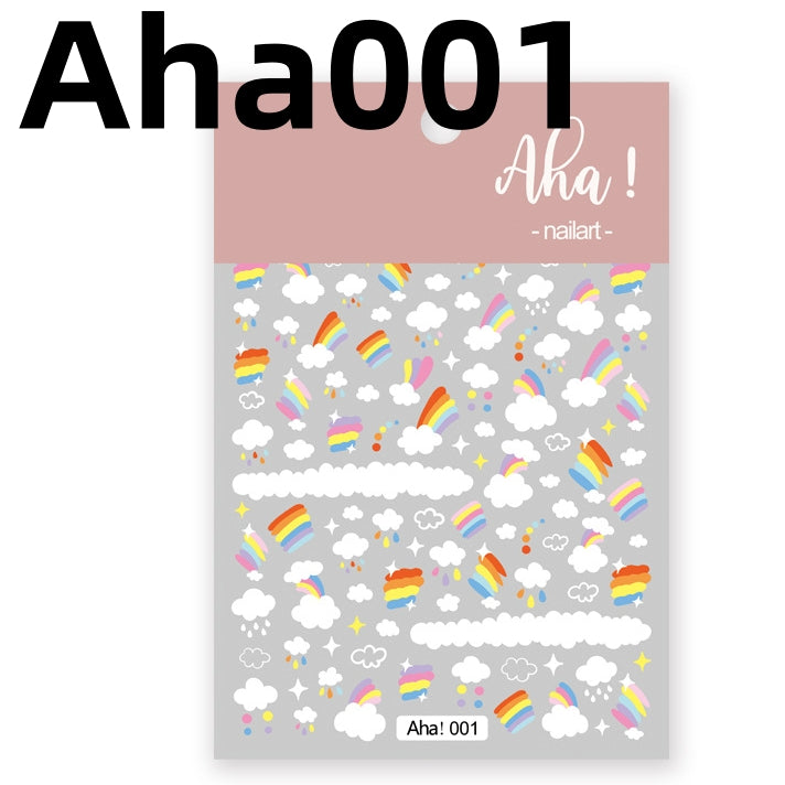 Aha! Nailart Stickers (1 sheet) - 001 Rainbow