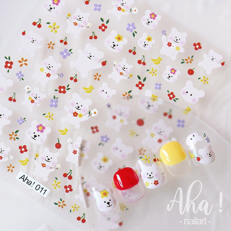 Aha! Nailart Stickers (1 sheet) - 011 Bear